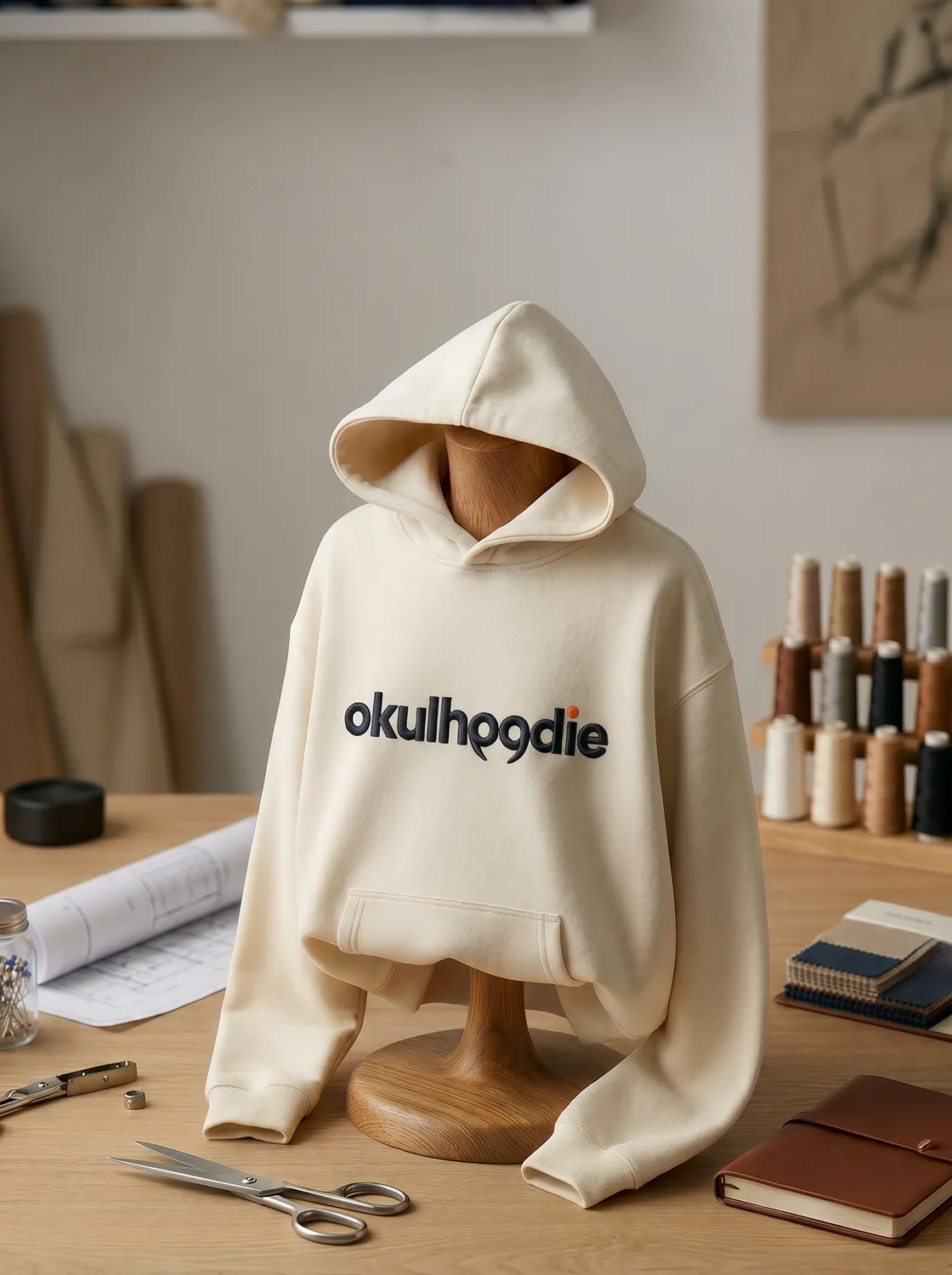 Teklif formu için beyaz Okulhoodie hoodie modeli